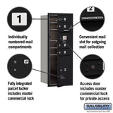 10 Door High Recessed Mounted 4C Horizontal Mailbox with Parcel Locker - Black