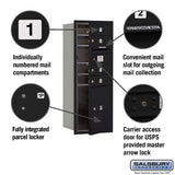 10 Door High Recessed Mounted 4C Horizontal Mailbox with Parcel Locker - Black, USPS Approved