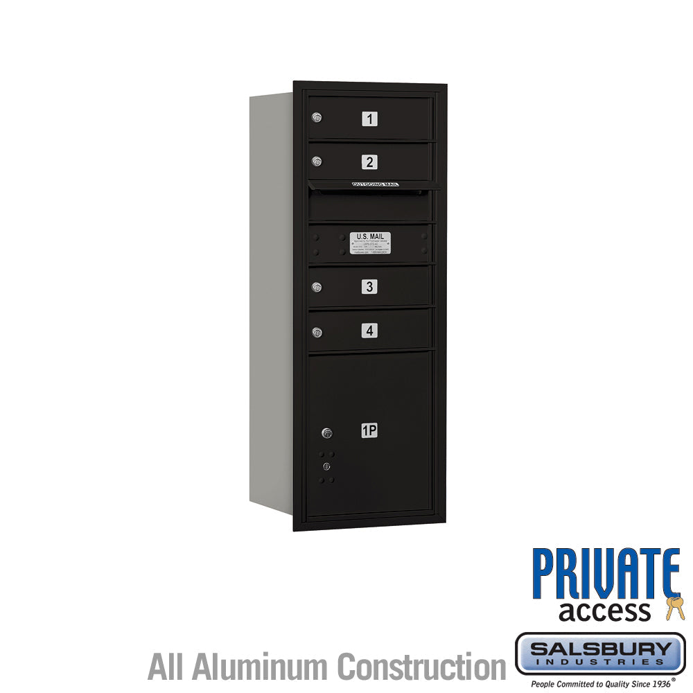 10-Door High Recessed Mailbox with Parcel Locker - Black, Rear Loading