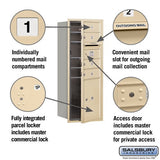 10 Door High Recessed Mounted 4C Horizontal Mailbox with Parcel Locker in Sandstone