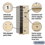 10-Door High Recessed Mounted 4C Horizontal Mailbox with Parcel Locker in Sandstone