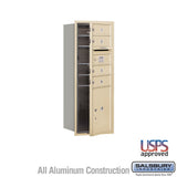 10-Door High Recessed Mounted 4C Horizontal Mailbox with Parcel Locker in Sandstone
