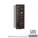 10-Door High Recessed Mounted Parcel Locker with USPS Access - Bronze - Rear Loading