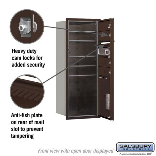 10-Door High Recessed Mounted Parcel Locker with USPS Access - Bronze - Rear Loading