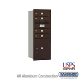 10-Door High Recessed Mounted 4C Horizontal Mailbox with Parcel Locker in Bronze - Rear Loading