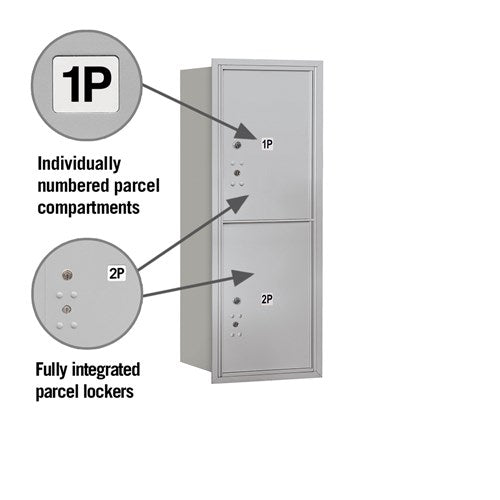 10 Door High Recessed Mounted Parcel Locker with USPS Access - Rear Loading