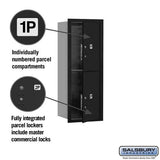 10-Door High Recessed Mounted Parcel Locker with Private Access - Black