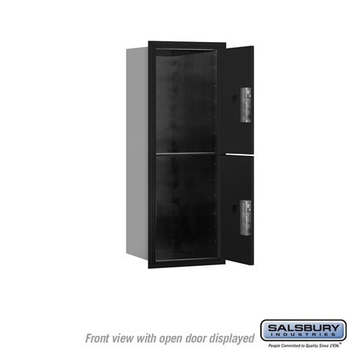 10 Door High Recessed Mounted 4C Horizontal Parcel Locker with 2 Parcel Lockers in Black - USPS Access