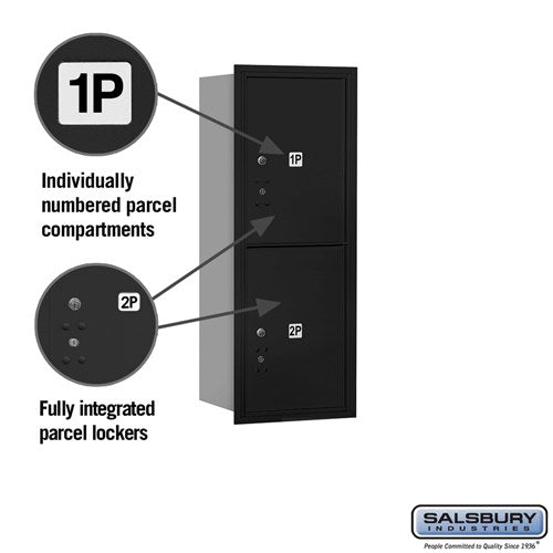 10 Door High Recessed Mounted 4C Horizontal Parcel Locker with 2 Parcel Lockers - Rear Loading