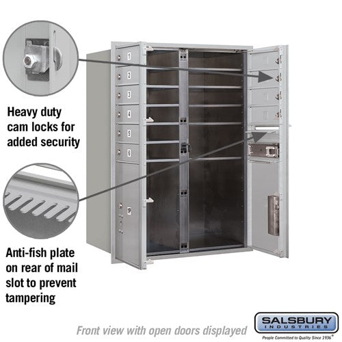 11-Door High Recessed Mounted 4C Horizontal Mailbox with Parcel Lockers - Front Loading