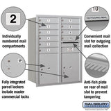 11-Door High Recessed Mounted Parcel Locker with Private Access - Rear Loading