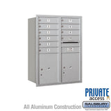 11-Door High Recessed Mounted Parcel Locker with Private Access - Rear Loading