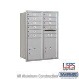 11 Door High Recessed Mounted 4C Horizontal Mailbox with Parcel Lockers - Rear Loading