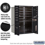 11 Door High Recessed Mounted 4C Horizontal Mailbox with Parcel Lockers - Black