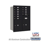 11-Door High Recessed Mounted 4C Horizontal Mailbox with Parcel Lockers - Black