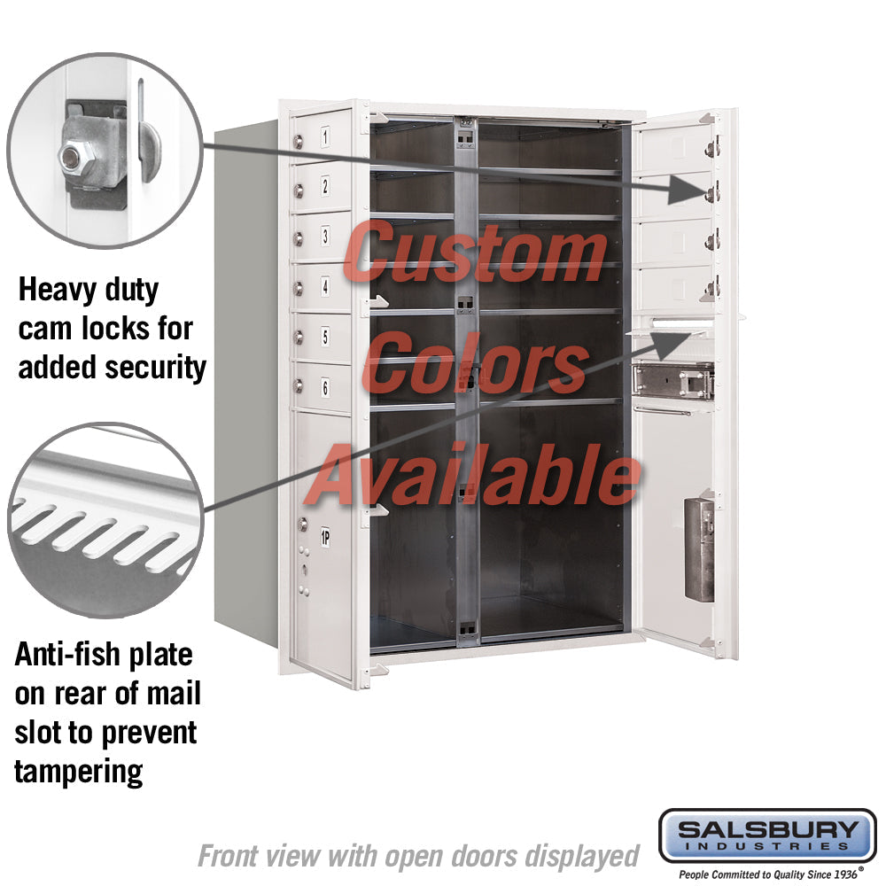 Recessed Mounted 4C Horizontal Mailbox - 11 Door High Unit with Parcel Lockers