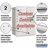 Recessed Mounted 4C Horizontal Mailbox - 11 Door High Unit - Double Column - Rear Loading - Private Access