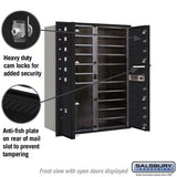 11-Door High Recessed Mounted 4C Horizontal Mailbox with Parcel Locker - Black