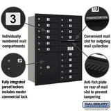 11-Door High Recessed Mounted Parcel Locker with Private Access - Rear Loading