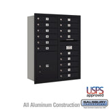11-Door High Recessed Mounted Parcel Locker with Private Access - Rear Loading