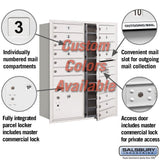Recessed Mounted 4C Horizontal Mailbox - 11 Door High Unit - Double Column - Custom Color - Front Loading - Private Access