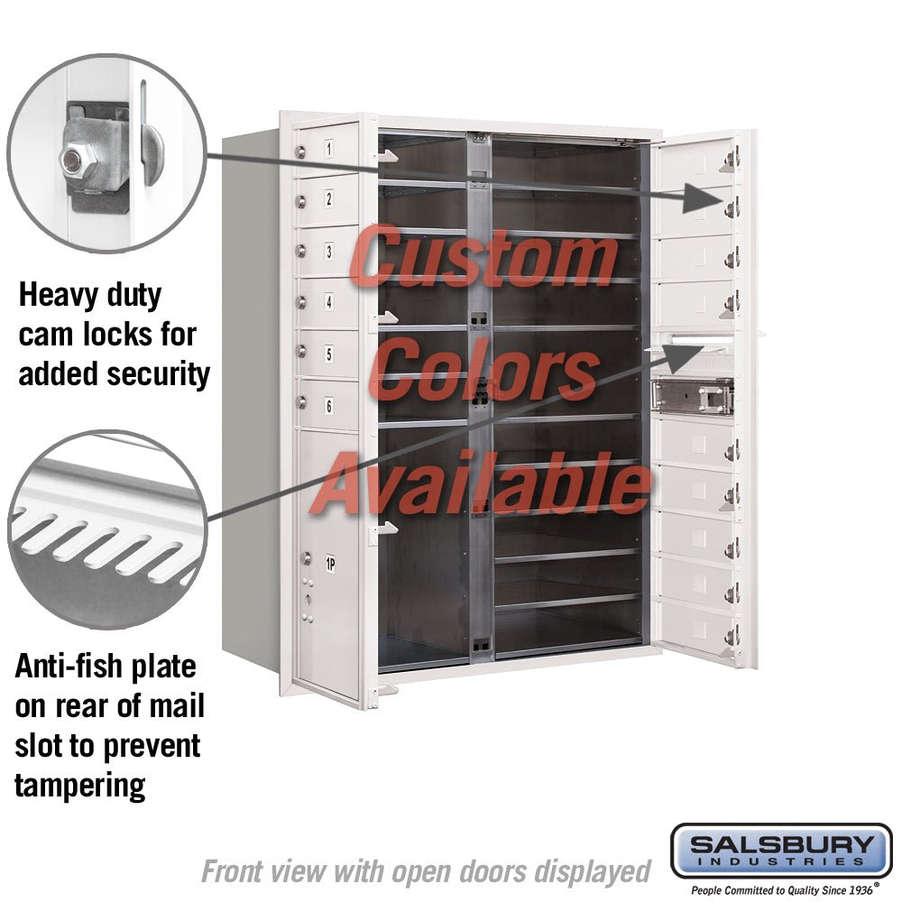 Recessed Mounted 4C Horizontal Mailbox - 11 Door High Unit - Double Column - Custom Color - Front Loading - Private Access