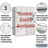 Recessed Mounted 4C Horizontal Mailbox - 11 Door High Unit - Double Column - Rear Loading - Private Access