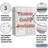 Recessed Mounted 4C Horizontal Mailbox - 11 Door High Unit - Double Column - Rear Loading - Private Access