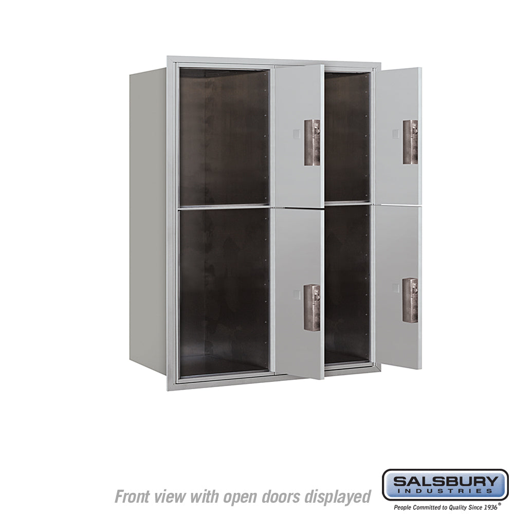 11-Door High Recessed Parcel Locker with 4 Parcel Lockers - Front Loading