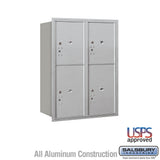 Salsbury Industries Recessed Mounted 4C Parcel Locker, 11-Door-High Unit, Rear Loading, USPS Approved