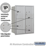 Salsbury Industries Recessed Mounted 4C Parcel Locker, 11-Door-High Unit, Rear Loading, USPS Approved