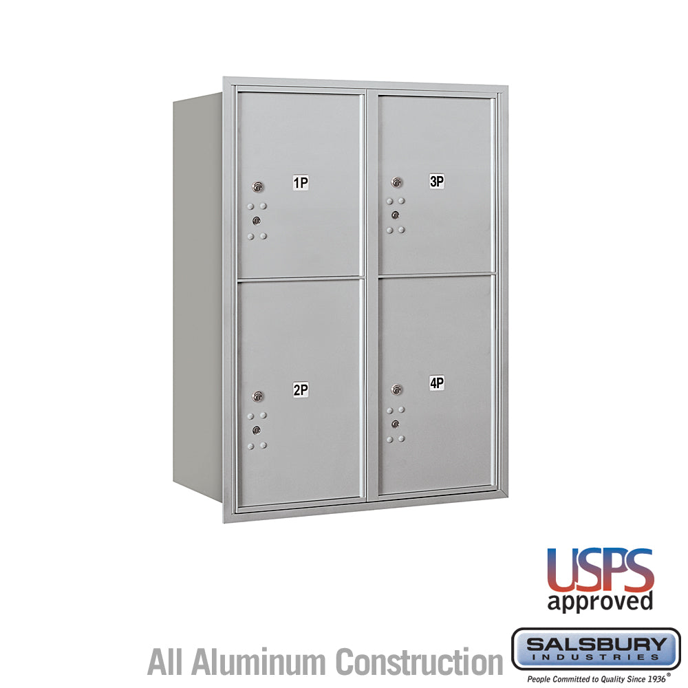 11-Door High Recessed Parcel Locker with 4 Parcel Lockers - Rear Loading