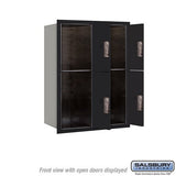 11-Door High Recessed Mounted Parcel Locker with 2 Parcel Lockers - Black, Rear Loading