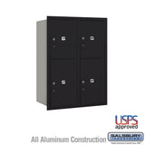 11-Door High Recessed Parcel Locker with 4 Parcel Lockers - Black - Rear Loading