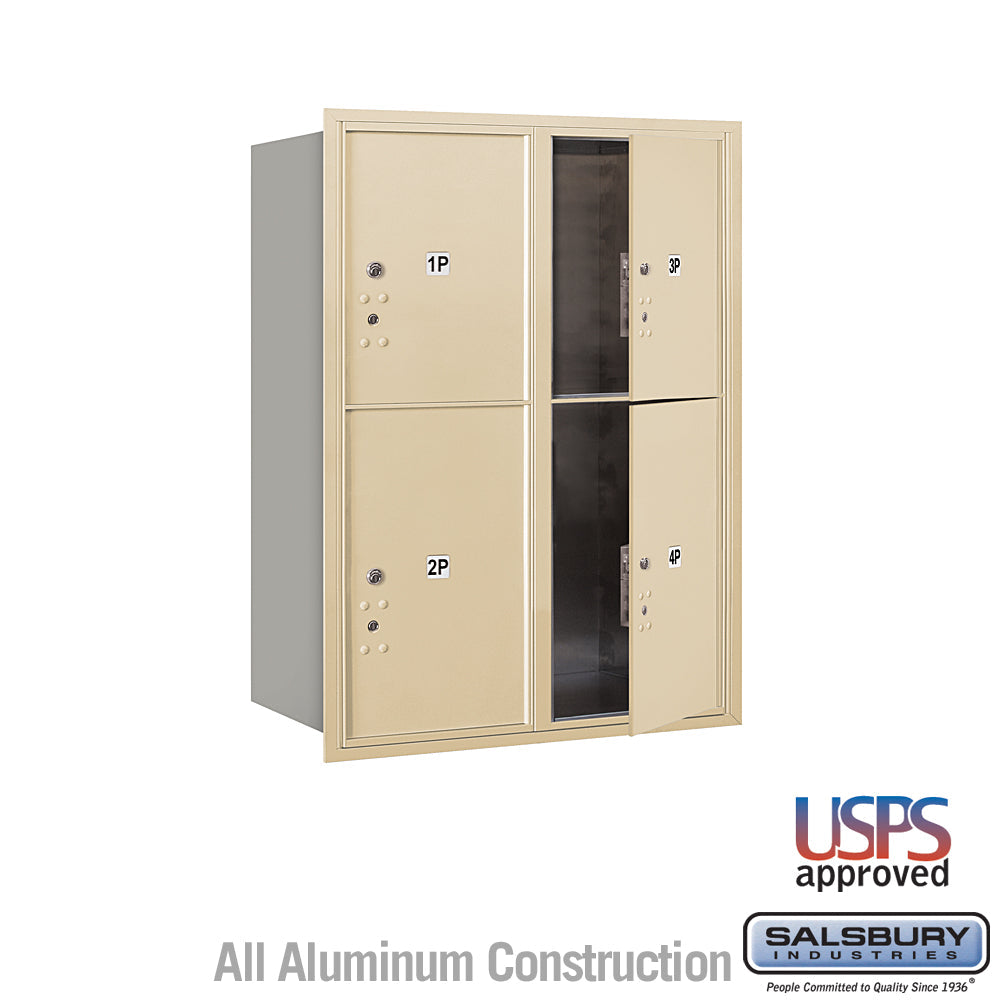 11-Door Recessed Parcel Locker with USPS Access - Sandstone