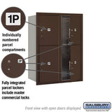 11 Door High Recessed Mounted 4C Horizontal Parcel Locker with 2 Parcel Lockers in Bronze - Front Loading