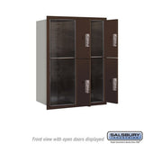 11 Door High Recessed Mounted 4C Horizontal Parcel Locker with 2 Parcel Lockers in Bronze - Front Loading