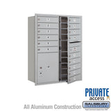 11 Door High Recessed Mounted 4C Horizontal Mailbox with 15 Compartments and Parcel Locker - Private Access