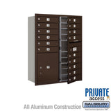 11 Door High Recessed Mounted 4C Horizontal Mailbox with Parcel Locker in Bronze