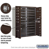 11 Door High Recessed Mounted 4C Horizontal Mailbox with Parcel Locker in Bronze