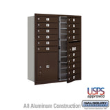 11 Door High Recessed Mounted 4C Horizontal Mailbox with Parcel Locker in Bronze