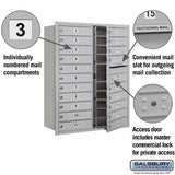 11 Door High Recessed Mounted 4C Horizontal Mailbox with 20 Doors in Aluminum - Private Access