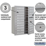 Salsbury Industries 41 in. H x 31-1/8 in. W Aluminum Front Loading 4C Horizontal Mailbox with 20 MB1 Doors
