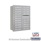 11 Door High Recessed Mounted 4C Horizontal Mailbox with 20 Doors - Rear Loading