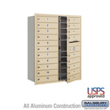 11 Door High Recessed Mounted 4C Horizontal Mailbox with 20 Doors in Sandstone - USPS Approved