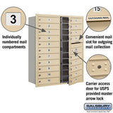 11 Door High Recessed Mounted 4C Horizontal Mailbox with 20 Doors in Sandstone - USPS Approved
