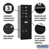 11-Door High Recessed Mounted 4C Horizontal Mailbox with Parcel Locker - Black - Rear Loading