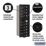 11 Door High Recessed Mounted 4C Horizontal Mailbox with Private Access - Front Loading
