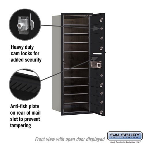 11 Door High Recessed Mounted 4C Horizontal Mailbox with Private Access - Front Loading