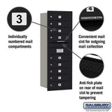 11 Door High Recessed Mounted 4C Horizontal Mailbox with Private Access - Rear Loading